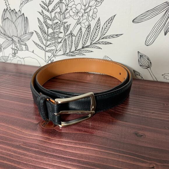 Mens Martin Dingman Black Leather Belt Size 32 EUC! - Picture 1 of 2